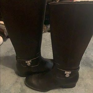 MK black tall boots